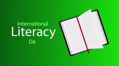 Uluslararası edebiyat günü için kitap, sanat videosu illüstrasyonu.