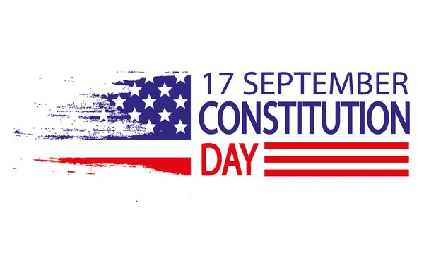 タイポグラフィ9月17日アメリカ合衆国憲法の日 ベクトルアートイラスト — ストックベクタ