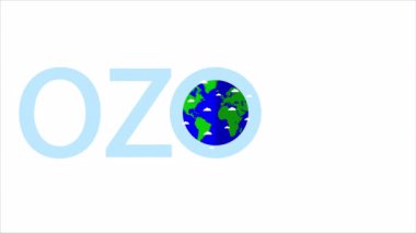 Ozon tabakasının korunduğu gün için dünyanın etrafındaki bulutlar, sanat videosu illüstrasyonları.