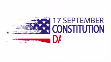 Tipografi 17 Eylül Birleşik Devletler Anayasa Günü, sanat videosu illüstrasyonu.