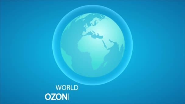 Día Internacional Preservación Capa Ozono Del Planeta Tierra Ilustración Video — Vídeos de Stock