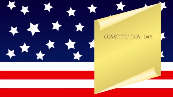 Flag Scroll Constitution Day Art Video Illustration — Stock video