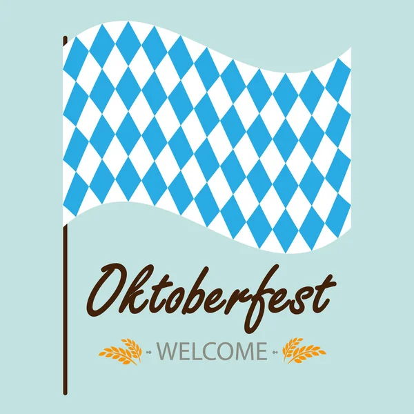 Bandera Para Oktoberfest Con Invitación Ilustración Arte Vectorial — Vector de stock