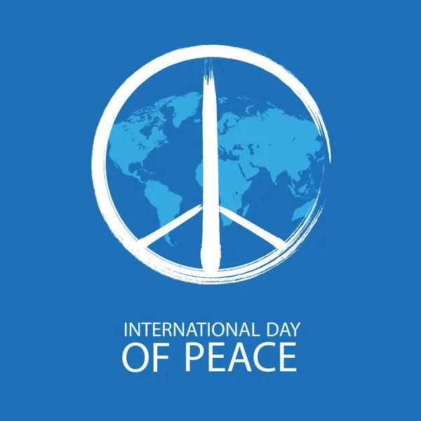 Σύμβολο Ειρήνης Ένα Χάρτη Του Πλανήτη Για Διεθνή Ημέρα Της — Διανυσματικό Αρχείο