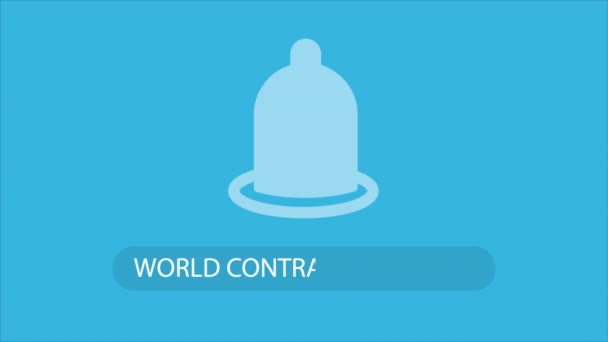 世界征服の日のコンドーム アートビデオイラスト — ストック動画