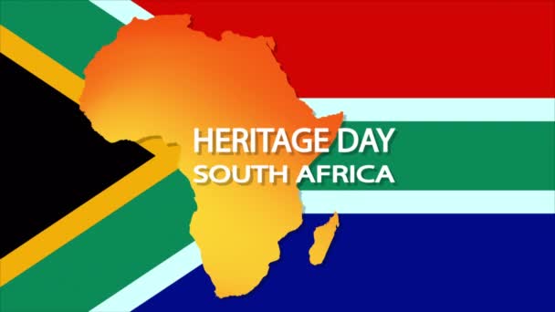 Africa Flag African Continent South Africa Heritage Day Art Video — Stock videók