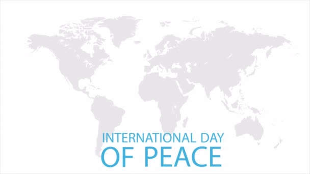 International Day Peace Background World Map Art Video Illustration — Stock Video