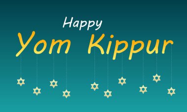 Yıldızlar Yom Kippur 'a asılıyor, vektör sanat çizimi.