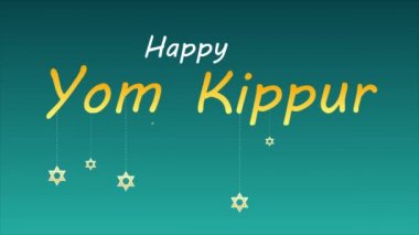 Yıldızları Yom Kippur 'a sarkan sanat videosu illüstrasyonu.