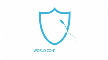Dünya doğum kontrol günü için sperm kalkanı logosu, sanat videosu illüstrasyonu.