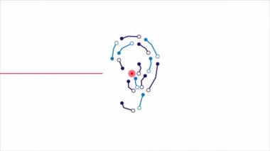 Sağır ve sanat videosu illüstrasyonunun uluslararası gününde teknoloji kulağı.