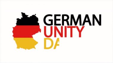 Alman Birlik Günü Etiketi der Deutschen Einheit, sanat videosu illüstrasyonu.