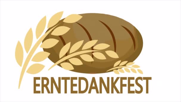 ドイツのErntedankfest収穫祭 アートビデオイラスト — ストック動画