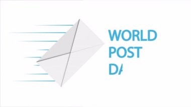 Dünya posta günü için mektup, sanat videosu illüstrasyonu.