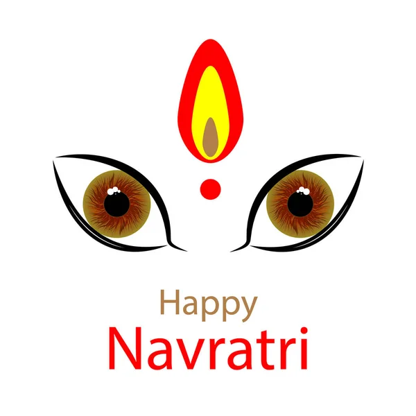 Happy Navratri Için Boyalı Yüz Vektör Sanat Çizimi — Stok Vektör