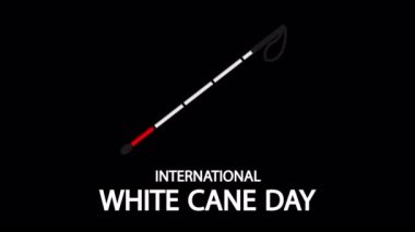 Uluslararası beyaz baston günü için tebeşir, sanat videosu illüstrasyonu.