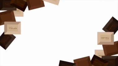 Tatlılar Günü için çeşitli çikolata parçaları çerçevesi, sanat videosu illüstrasyonu.