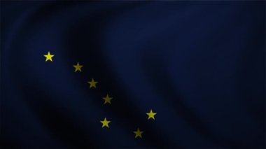 Alaska günü için alaska bayrağı sallamak, sanat videosu illüstrasyonu.