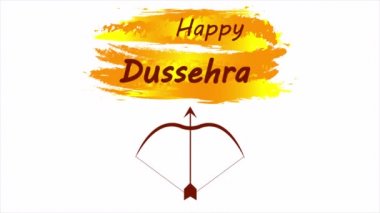 Dussehra Festivali 'nin zarif Hindu bayrağı, sanat videosu illüstrasyonu.