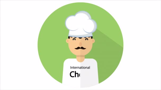 Chef Icon International Chef Day Art Video Illustration — Stock Video