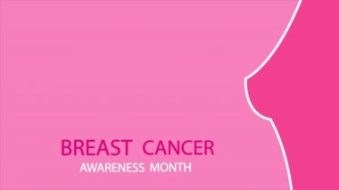 Göğüs kanseri ayı için meme silueti, sanat videosu illüstrasyonu.