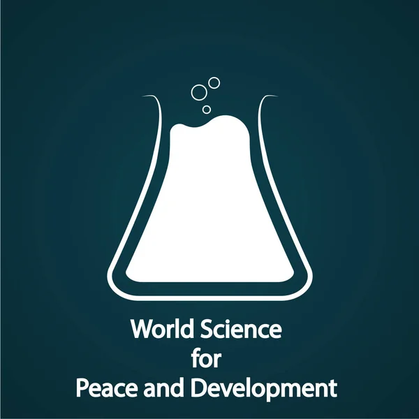 Φιάλη Για Την Παγκόσμια Επιστημονική Ημέρα Για Την Ειρήνη Και — Διανυσματικό Αρχείο