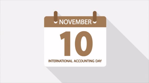 会計の国際デーの11月10日アートビデオイラスト — ストック動画