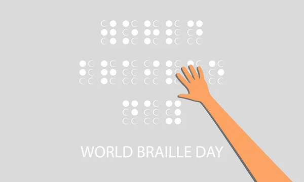 視覚障害者の世界の日のための点字標識 ベクトルアートイラスト — ストックベクタ