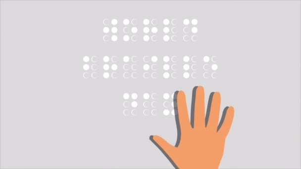 Braille Para Dia Internacional Cego Ilustração Vídeo Arte — Vídeo de Stock