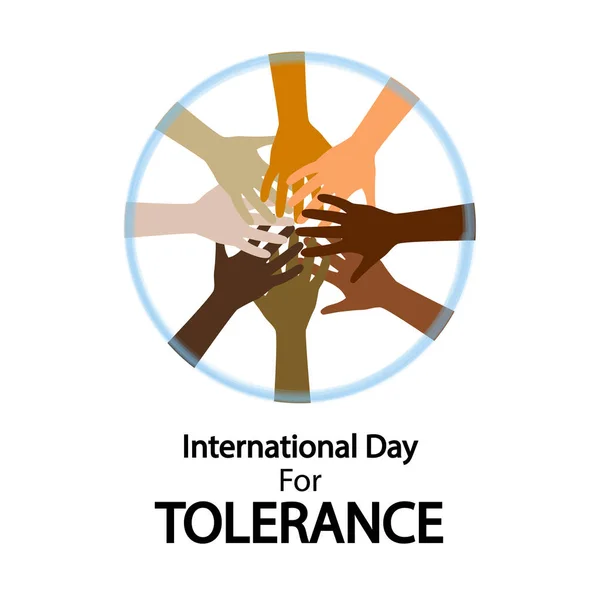 Круг Рук Международный День Толерантности Векторная Художественная Иллюстрация — стоковый вектор