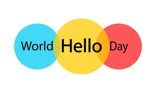 World Hello Hari Banner Vektor Seni Ilustrasi - Stok Vektor
