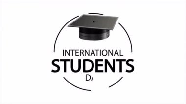 Uluslararası Öğrenciler Günü için Rozet, Sanat Videosu İllüstrasyonu.