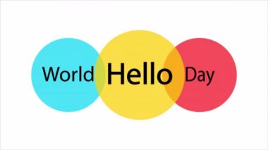 Dünya merhaba bayrağı, sanat videosu illüstrasyonu.