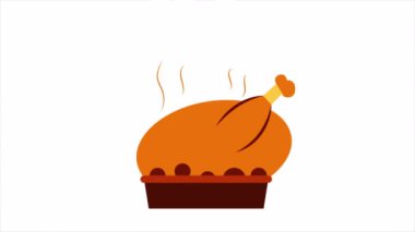 Şükran Günü hindisi hazır, sanat videosu çizimi..