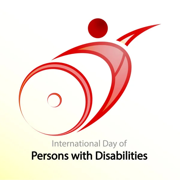 Λογότυπο Ενός Άνδρα Αναπηρική Καρέκλα Για Διεθνή Ημέρα Των Ατόμων — Διανυσματικό Αρχείο