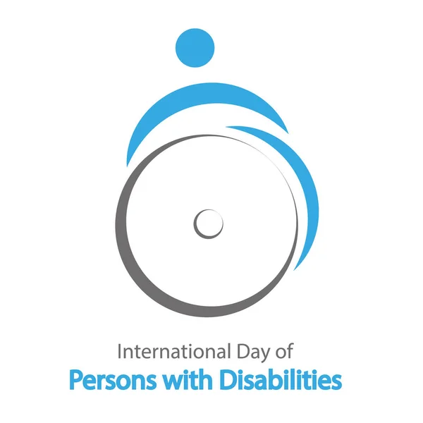 国際障害者の日のための車椅子の人のサイン ベクトルアートイラスト — ストックベクタ