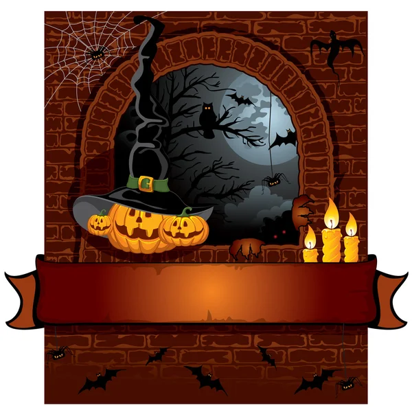 Window in Halloween — Stock Vector