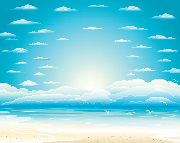 El cielo sobre el mar — Vector de stock