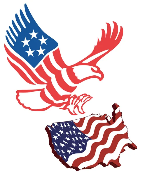Bandeira do mapa americano — Vetor de Stock