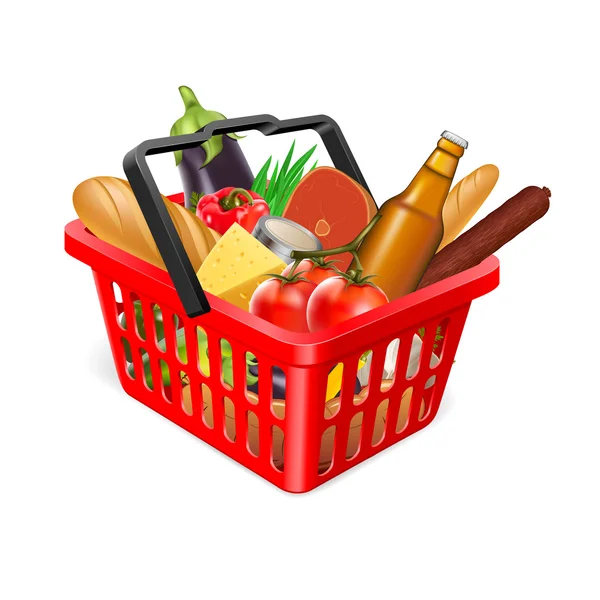 Basket with food — Stock Vector