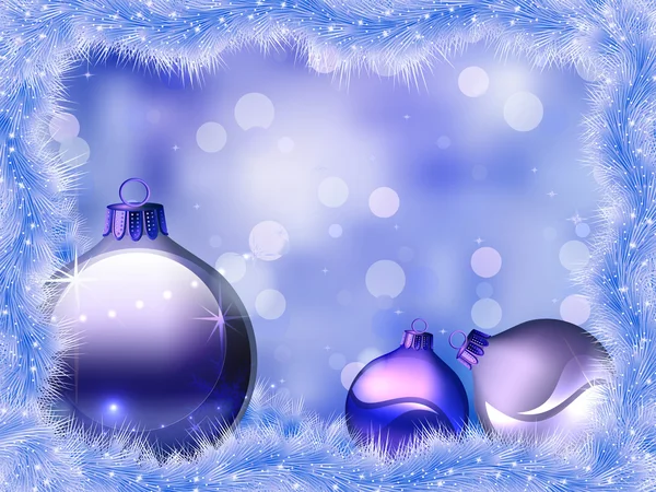 Pluie bleue sur un sapin de Noël — Image vectorielle
