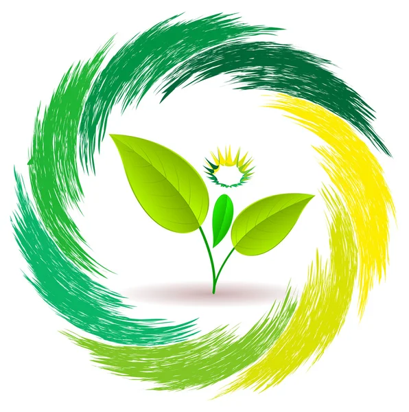 Logo person växter — Stock vektor