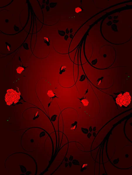 Background with roses stencil — Stock Vector