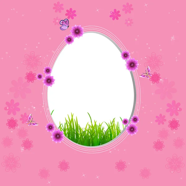 Fond de Pâques rose avec oeuf — Image vectorielle