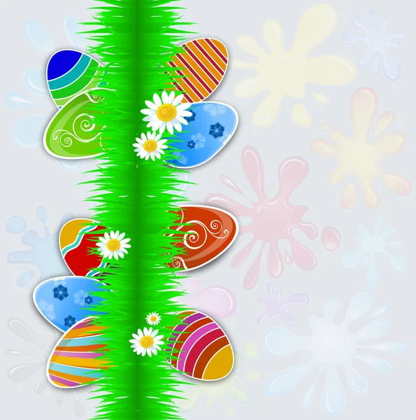 Papel Huevos de Pascua y hierba — Archivo Imágenes Vectoriales