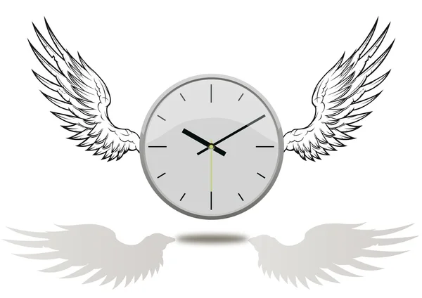 날개와 시계 — 스톡 벡터