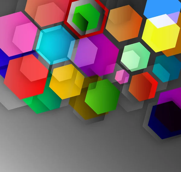 Fond abstrait d'hexagones cubes colorés — Image vectorielle