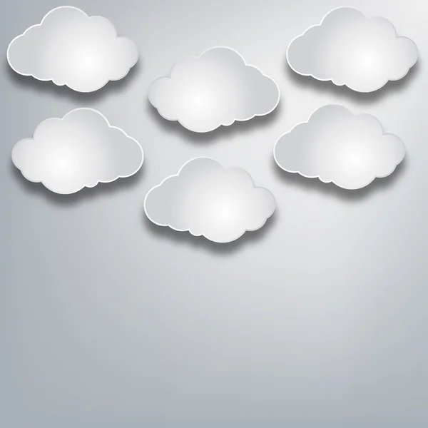 Papier wolken op papier achtergrond — Stockvector