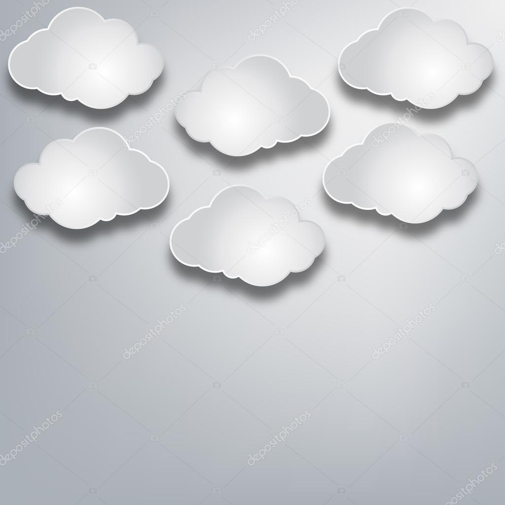 paper clouds on a background paper