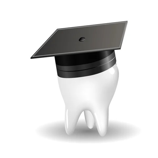 Avläggande av examen tand — Stock vektor